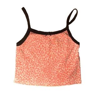 Brandy Melville Pink Cheetah Print Tank Top